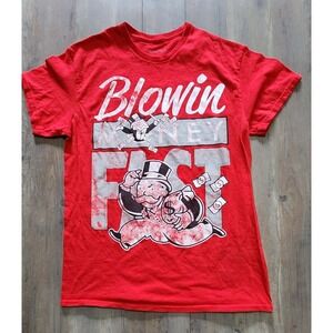 Monopoly Blowing Money Fast Red T-shirt Kickstrike Brand Size Youth M